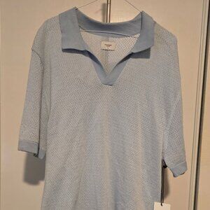Academy Brand Mesh Knit Polo Shirt – Bleach Blue – Size XL – NWT